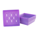 Purple 5X5 Shallow Microgreen Trays on a white background