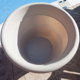Round 26-inch Outdoor Patio Planter for Small Tree in Weathered Concrete Finish - FREE SHIPPING