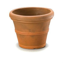 12-inch Round Planter in Rust color Weather Resistant Poly Resin Plastic - FREE SHIPPING