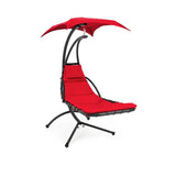 Red Single Person Sturdy Modern Chaise Lounger Hammock Chair Porch Swing - FREE SHIPPING