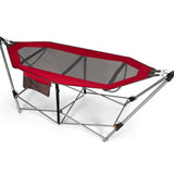 Red Portable Camping Foldable Hammock with Stand and Carry Case - FREE SHIPPING