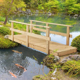 7 ft. Wooden Garden Bridge with Hand Rails in Natural Finish - FREE SHIPPING