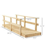 7 ft. Wooden Garden Bridge with Hand Rails in Natural Finish - FREE SHIPPING