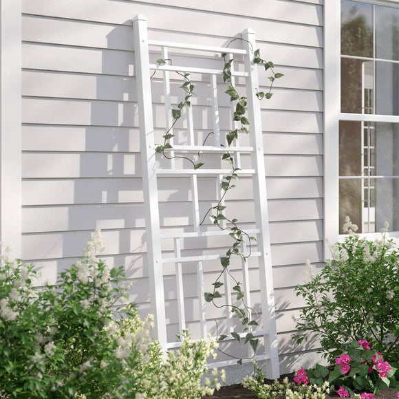 75-inch White Vinyl Outdoor Garden Trellis - Made in USA - FREE SHIPPING