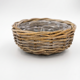 Woven basket on a white background