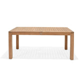 Wooden outdoor table on a white background