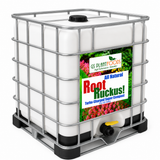 Large white container with GS Plant Foods Root Ruckus! label on a white background