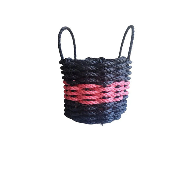 Lobster Rope Storage Basket Black and Pink - FREE SHIPPING