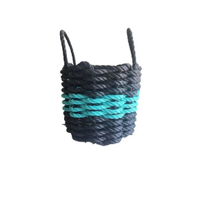 Rope Storage Basket Black and Teal - FREE SHIPPING