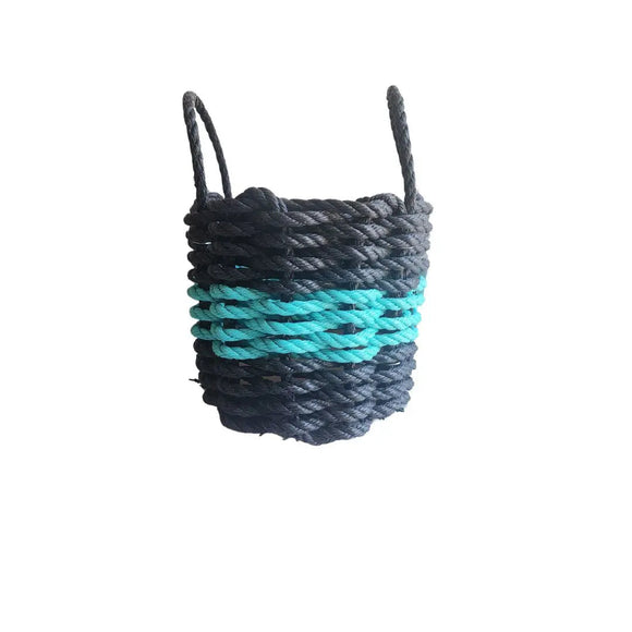 Rope Storage Basket Black and Teal - FREE SHIPPING