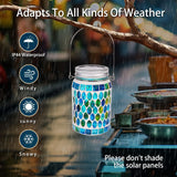 Mosaic Solar Powered Lanterns for Outdoor Hanging Mason Jar Glass Bottle Lights Waterproof for Garden Patio Pathway & Yard Décor - FREE SHIPPING