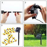 Simulation Honey Bees Solar Power String Lamp Fairy Lights Battery Garlands Garden Christmas Holiday Decor Outdoor 50LED 10M - FREE SHIPPING