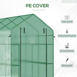 7 ft x 4.7 ft Oudoor Greenhouse with Steel Frame and Green PE Cover - FREE SHIPPING