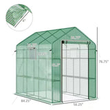 7 ft x 4.7 ft Oudoor Greenhouse with Steel Frame and Green PE Cover - FREE SHIPPING