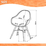 Measurement chart of a chair with dimensions labeled