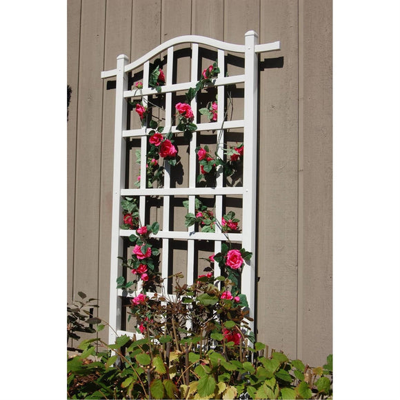 75-inch Outdoor White Vinyl Garden Plant Trellis with Ground Anchors - FREE SHIPPING
