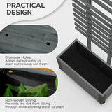 Modern Farmhouse Grey Wood Raised Garden Bed Planter on Wheels with Trellis - FREE SHIPPING