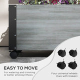 Modern Farmhouse Grey Wood Raised Garden Bed Planter on Wheels with Trellis - FREE SHIPPING