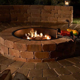 48-in Outdoor Round Concrete Block Stone Fire Pit Kit with Cooking Grill Grate - FREE SHIPPING