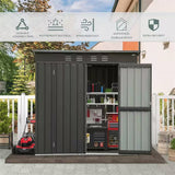 Outdoor Black Galvanized Steel Metal Storage Shed - 6ft. x 4 ft. - FREE SHIPPING