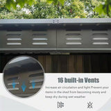 Outdoor Black Galvanized Steel Metal Storage Shed - 6ft. x 4 ft. - FREE SHIPPING