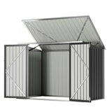 Outdoor Black Galvanized Steel Trash Can Storage Shed - Holds 2 Garbage Bins - FREE SHIPPING