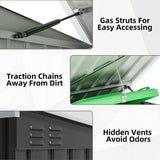 Outdoor Black Galvanized Steel Trash Can Storage Shed - Holds 2 Garbage Bins - FREE SHIPPING
