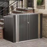 Outdoor Black Galvanized Steel Trash Can Storage Shed - Holds 2 Garbage Bins - FREE SHIPPING