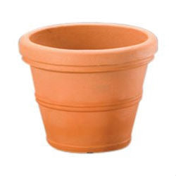 Weathered Terracotta 12-inch Diameter Round Planter in Poly Resin - FREE SHIPPING