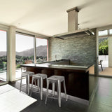 Set of 4 - 24-in. Indoor/Outdoor Backless Stacking Silver Metal Barstools - FREE SHIPPING