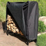 Indoor/Outdoor 4-Ft. Black Metal Firewood Rack with Cover - FREE SHIPPING