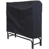 Indoor/Outdoor 4-Ft. Black Metal Firewood Rack with Cover - FREE SHIPPING