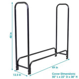 Indoor/Outdoor 4-Ft. Black Metal Firewood Rack with Cover - FREE SHIPPING
