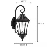 Outdoor Farmhouse Solar Wall Light in Black Finish - 150 Lumens - FREE SHIPPING