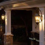 Outdoor Farmhouse Solar Wall Light in Black Finish - 150 Lumens - FREE SHIPPING
