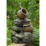 Outdoor Garden Polyresin Rock and Pitchers Waterfall Fountain with Pump - FREE SHIPPING