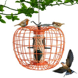 Outdoor Squirrel Resistant Orange Metal Mesh Small Bird Feeder - FREE SHIPPING