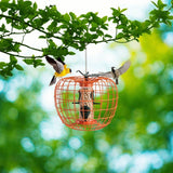 Outdoor Squirrel Resistant Orange Metal Mesh Small Bird Feeder - FREE SHIPPING