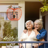 Outdoor Squirrel Resistant Orange Metal Mesh Small Bird Feeder - FREE SHIPPING