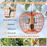 Outdoor Squirrel Resistant Orange Metal Mesh Small Bird Feeder - FREE SHIPPING