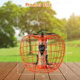 Outdoor Squirrel Resistant Orange Metal Mesh Small Bird Feeder - FREE SHIPPING