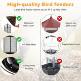Outdoor Metal Mesh Tube Bird Feeder with Perch and Roof - Squirrel-Resistant - FREE SHIPPING