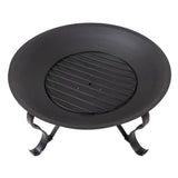 30-inch Round Steel Outdoor Fire Pit with Mesh Cover and Poker in Bronze - FREE SHIPPING