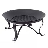 30-inch Round Steel Outdoor Fire Pit with Mesh Cover and Poker in Bronze - FREE SHIPPING