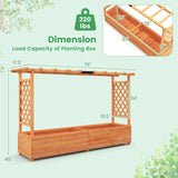 Solid Fir Wood Rectangle Raised Garden Bed with Side Trellis - FREE SHIPPING
