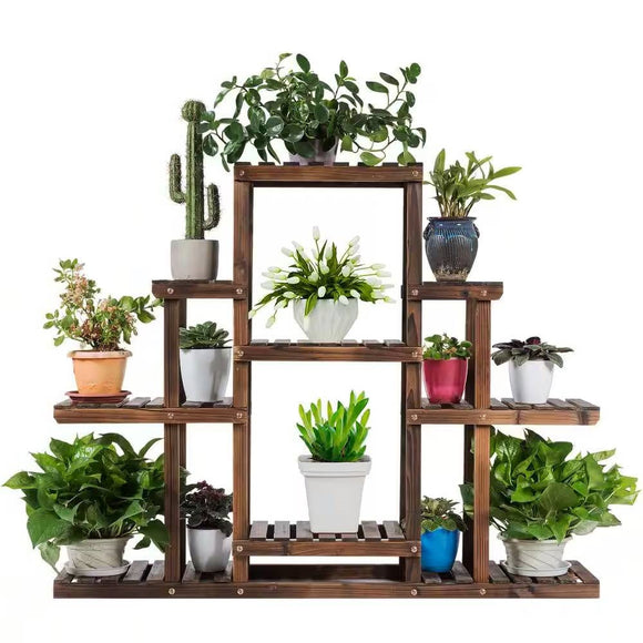 Modern Farmhouse 6-tier Wooden Bookcase Plant Stand Shelving Unit - FREE SHIPPING