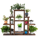 Modern Farmhouse 6-tier Wooden Bookcase Plant Stand Shelving Unit - FREE SHIPPING
