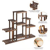 Modern Farmhouse 6-tier Wooden Bookcase Plant Stand Shelving Unit - FREE SHIPPING
