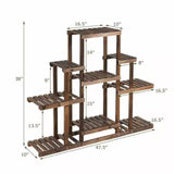 Modern Farmhouse 6-tier Wooden Bookcase Plant Stand Shelving Unit - FREE SHIPPING