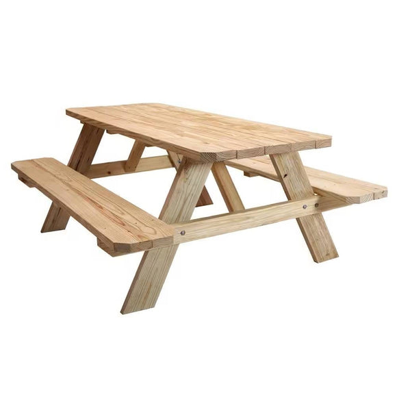 Solid Wood Outdoor Picnic Table with Benches Patio Garden Dining Set- FREE SHIPPING